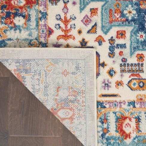 Nourison Passion Bohemian Ivory/Multi 2'2" x 7'6" Area -Rug, Easy -Cleaning, Non Shedding, Bed Room, Living Room, Dining Room, Kitchen (2x8) in Saudi Arabia