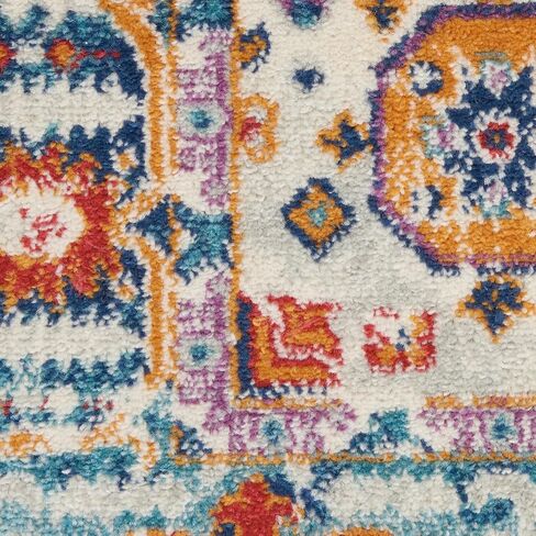 Nourison Passion Bohemian Ivory/Multi 2'2" x 7'6" Area -Rug, Easy -Cleaning, Non Shedding, Bed Room, Living Room, Dining Room, Kitchen (2x8) in Saudi Arabia