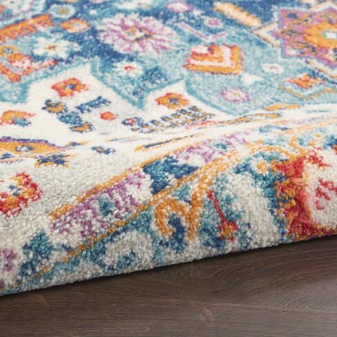 Nourison Passion Bohemian Ivory/Multi 2'2" x 7'6" Area -Rug, Easy -Cleaning, Non Shedding, Bed Room, Living Room, Dining Room, Kitchen (2x8) in Saudi Arabia