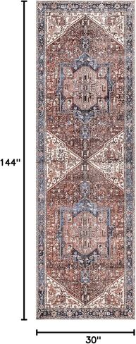 nuLOOM Harriet Vintage Medallion Fringe Area Rug - 2x12 Runner Rug Traditional Blue/Multicolor Rugs for Living Room Bedroom Dining Room Entryway Hallway Kitchen in Saudi Arabia