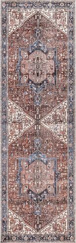 nuLOOM Harriet Vintage Medallion Fringe Area Rug - 2x12 Runner Rug Traditional Blue/Multicolor Rugs for Living Room Bedroom Dining Room Entryway Hallway Kitchen in Saudi Arabia