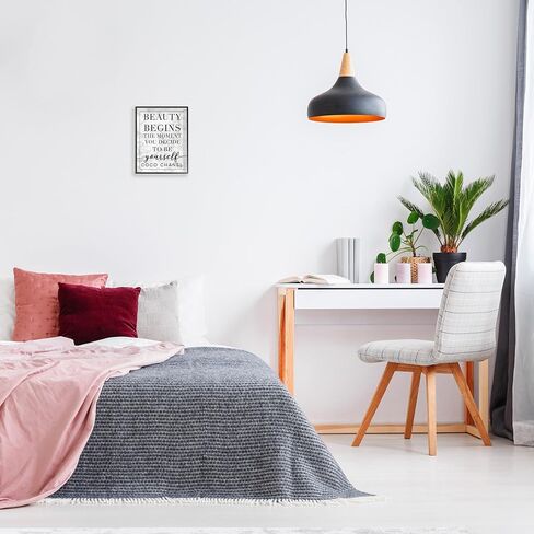 يبدأ جمال Stupell Industries بمجرد أن تقرر أن تكون نفسك طباعة رخامية بيضاء، تصميم بواسطة Daphne Polselli Wall Art، 11x14، أسود in Saudi Arabia