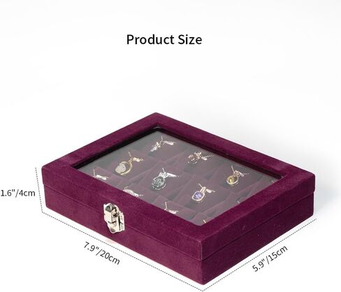 Earrings Organizer Jewelry Case Earrings Storage Tray Earrings Box Velvet Small Jewelry Box for Girls Women (Grey) in Saudi Arabia