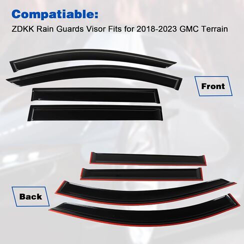 4PCS Window Visors Deflectors Vent Guards Sun Wind Rain Shield Fits for 2005-2015 Tacoma Double Cab Window Visors Deflectors in Saudi Arabia