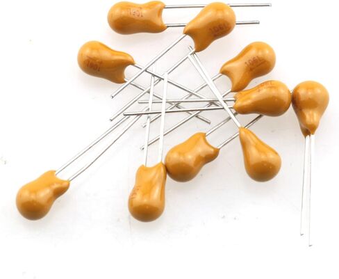 TAODAN 10PCS Through Hole Tantalum Capacitors Yellow Radial Electrolytic Capacitor Dipped Tantalum Bead Capacitors Suitable for Various Digital and DIY Projects Computers Phones (35V 4.7UF) in Saudi Arabia