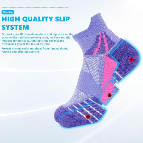 Dohia Womens Ankle Socks Athletic Cushioned Anti-blister Low Cut Comfort Breathable Performance Athletic Socks D3-NSDW in Kuwait