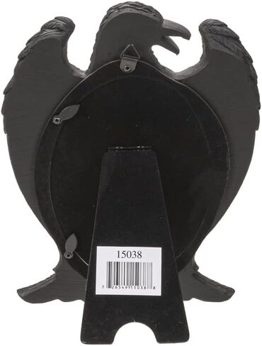 Pacific Giftware Black Raven Picture Frame, 8.86-inch Height, Resin, Holds 4x6 Photo, Black, Home Décor, Tabletop Décor, Halloween in Saudi Arabia
