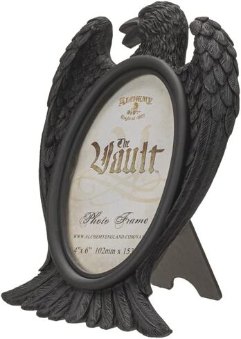 Pacific Giftware Black Raven Picture Frame, 8.86-inch Height, Resin, Holds 4x6 Photo, Black, Home Décor, Tabletop Décor, Halloween in Saudi Arabia