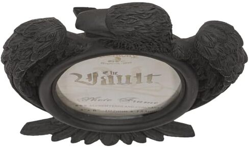 Pacific Giftware Black Raven Picture Frame, 8.86-inch Height, Resin, Holds 4x6 Photo, Black, Home Décor, Tabletop Décor, Halloween in Saudi Arabia