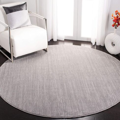SAFAVIEH Vision Collection 5' Round Silver VSN606G Modern Ombre Tonal Chic Non-Shedding Dining Room Entryway Foyer Living Room Bedroom Area Rug in Saudi Arabia
