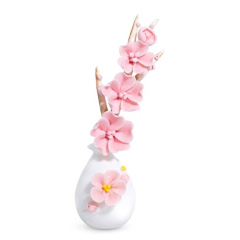 Handmade Ceramic Flower Vases, White with Plum Blossom Sculpture, Small (Long-Necked vase) in Saudi Arabia
