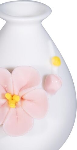 Handmade Ceramic Flower Vases, White with Plum Blossom Sculpture, Small (Long-Necked vase) in Saudi Arabia