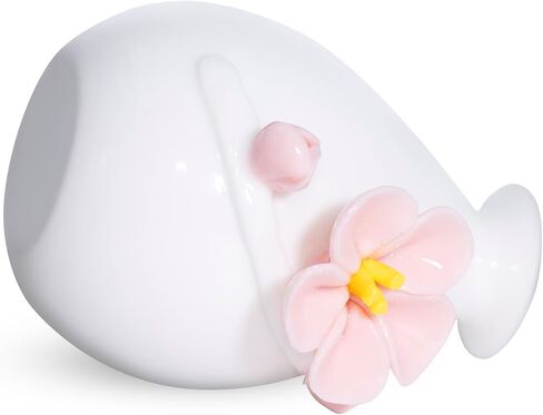 Handmade Ceramic Flower Vases, White with Plum Blossom Sculpture, Small (Long-Necked vase) in Saudi Arabia