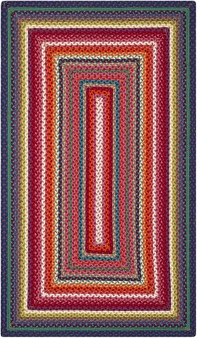 SAFAVIEH Braided Collection 6' Round Multi BRD316A Handmade Boho Reversible Area Rug in Saudi Arabia