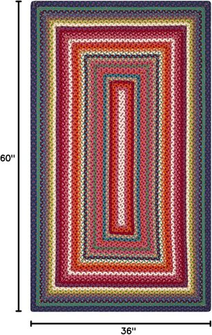 SAFAVIEH Braided Collection 6' Round Multi BRD316A Handmade Boho Reversible Area Rug in Saudi Arabia