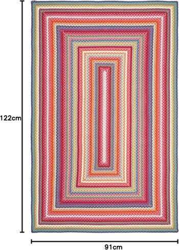 SAFAVIEH Braided Collection 6' Round Multi BRD316A Handmade Boho Reversible Area Rug in Saudi Arabia