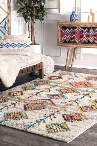 nuLOOM Bohemian Tori Shag Area Rug, 4x6, Grey in Saudi Arabia