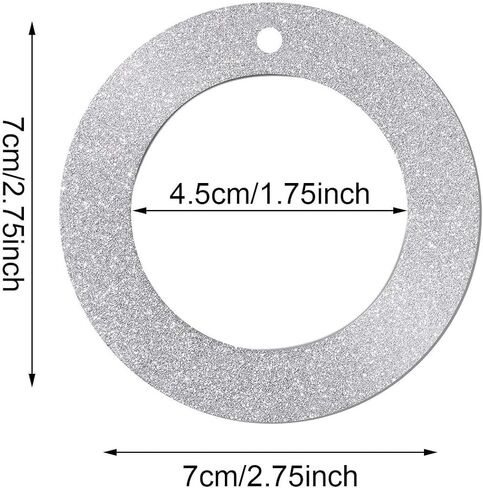 12 Pieces Christmas Magnetic Photo Frame Ornaments with Twine, Glitter Round Holiday Picture Frames Gifts and Tree Decoration for Valentines Day Party Favor (Silver) in Saudi Arabia