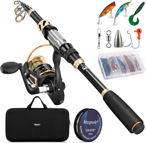 Fishing Rod and Reel Combo Telescopic Pole Set with Fishing Line, Fishing Lures Kit and Carrier Bag for Sea Saltwater Freshwater, 6/7/8/9 Feet in Saudi Arabia