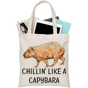 BDPWSS Capybara Tote Bag Capybara Lover Gift Chillin’ Like Capybara Wildlife Animal Lover Shoulder Bag