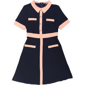 Allegra K Women's Vintage Work Dress Contrast Color Fit and Flare Dresses