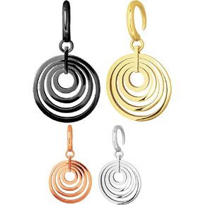 DEWGEM Hoops Dangle Gauges for Women Stainless Steel Ear Gauges Hangers for Ear Tunnels Dangling Ear Plugs 6 Gauges Ear Stretching Kits Size 6G
