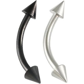 2 قطعة القرط الغضروف 16 جرام الأسود الجراحية الصلب سبايك Labret الشفاه خواتم الحاجب ثقب محارة الرخ مجوهرات أكثر أطوال in Kuwait