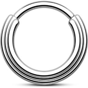 Mooncrush Jewelry G23 حلقات الحاجز المصنوعة من التيتانيوم الصلب 16G حلقات الأنف الفضية الحد الأدنى Daith Helix Hoop الأقراط مكدسة Daith Helix ثقب المجوهرات هيبوالرجينيك in Kuwait