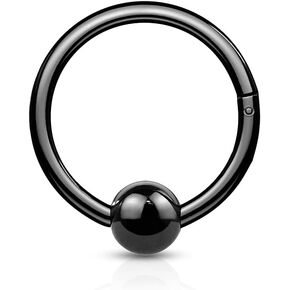 Pierced Owl - 16GA Ball Closure Hoop 316L Surgical Stainless Steel Hinge Hoop Septum Cartilage Helix Daith Segment Ring