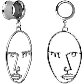 TBOSEN 2pcs Amazing Mask Dangle Plugs Unusual Dangle Gauges Tunnels For Ear 2g - 1 inch