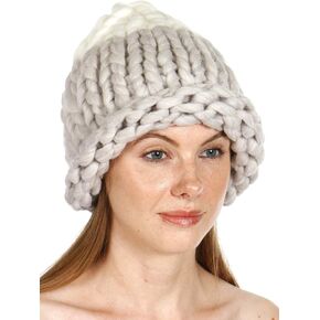 قبعة صغيرة من SERENITA Slouch للنساء. قبعة متماسكة مكتنزة للغاية. قبعة صغيرة كبيرة الحجم للنساء. كابل مطاطي بحلقة كبيرة in Kuwait