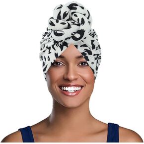 Urieo Pre-Tie Beanie Headwrap African Print Turban Hat Flower Knot Headwrap Cap for Women