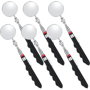 6 Pcs Telescoping Inspection Mirror,Retractable 30 Inch Mechanical Mirror Tool,Under Vehicle Inspection Mirror,Car Visual Reflector,Retractable Under Vehicle Detection Mirror Repair Tool