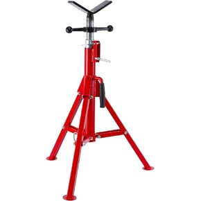 Garvee V Head Pipe Jack Stand,1/8"-12" Capacity,Adjustable Height 28''-52 Inch, 2500 LB,Heavy Duty Carbon Steel Body More Durable, Folding Portable Pipe,Steel Jack Stands