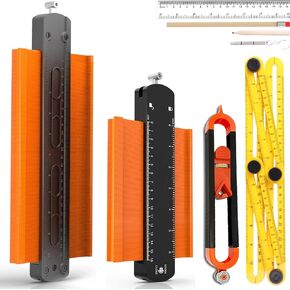 Contour Gauge with Lock,Christmas Anniversary Birthday Gifts for Men Dad Husband Him， Measuring Tools Shape Duplicator for Woodworking - Widen 10 Inch & 6 Inch (6+10 inch Outline Tool Set)