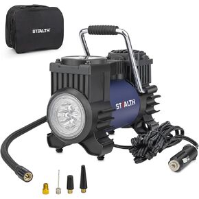 Stealth Portable Air Compressor Tire Inflator - 12V DC Digital Pump with 120PSI, LED Light for Emergency - Perfect for Cars, Trucks, Motorcycles & Inflatables (ST-IN310DC)