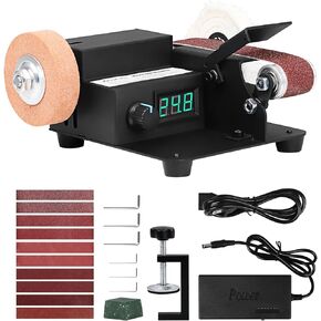 أداة تلميع سطح المكتب بحزام كهربائي صغير من تو أوتو، مخزن مؤقت مع شاشة LED - تحكم متغير لا نهائي بسرعتين، أداة كهربائية متعددة الوظائف 3 في 1 in Kuwait