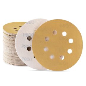 S SATC Sanding Disc 5Inch Sanding Disc Hook and Loop 8 Hole 320 Grit Sandpaper 100 PCS for Fine Finishing