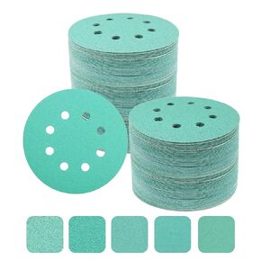 50Pieces Sanding Discs, Wet Dry Sanding Discs,5 inch Sanding Discs Hook and Loop 80 Assortment Grits for Random Orbital Sander Automotive Wood Metal Polishing
