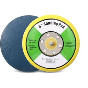 1Pcs 6in Vinyl Faced PSA Backing Pad, 6" PSA Backing Plate 5/16" 24 Thread for Air Orbital Sander and Pneumatic Polisher