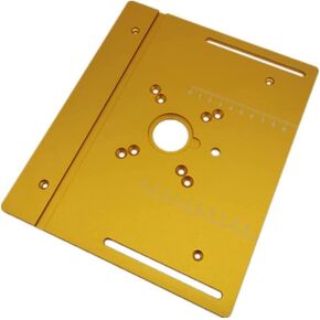 Router Table Insert Plate Aluminum Alloy Wood Milling Flip Board Trimming Machine Engraving Auxiliary Tool with Miter Gauge Table Saw Woodworking Benches Silver