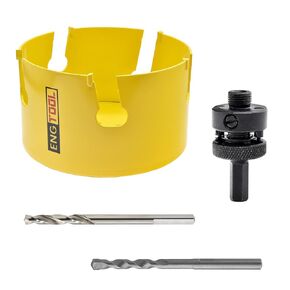 MaxTool 4PCs 4-1/4" TCT Hole Saw 108mm Carbide Tip Holesaw Arbored Pilot Bit Cut Asphalt Brick Concrete Gypsum Plastic Tile Wood MDF; CT00Y57R416EA
