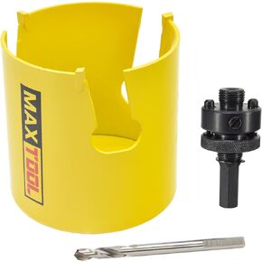 MaxTool 3PCs 2-3/8" TCT Hole Saw 60mm Carbide Tip Holesaw Arbored Pilot Bit for Cut asphalt brick concrete gypsum plastic tile wood MDF; CT00Y57R224A