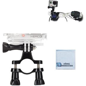 Acuvar Bicycle Handlebar/Motorcycle/Ski Pole Mount for Gopro Hero 12 11 10 9 8 7 6 5 4 3+ 3 DJI Osmo Action AKASO Insta360 Action Camera Microfiber Cloth