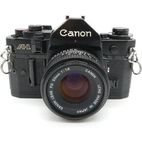 Canon A-1 A1 35MM SLR Film Camera with 50mm 1.8 Canon Lens (Renewed)