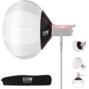 GVM 26inch/65cm Lantern Softbox Soft Light Modifier, Quick-Setup Quick-Folding GVM Light for GVM SD80D SD200B SD300B SD400B SD500B SD650B and Other Bowens Mount Light