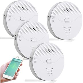 WiFi Glass Break Sensor Alarm,4 Pack Window Alarm Sensor with APP, Smart Vibration Sensor Alarm for Car,Home Security (Only Supports Wi-Fi 2.4GHz )