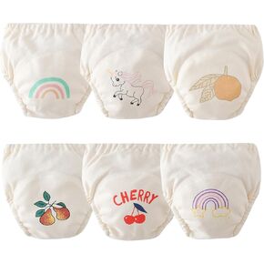 ORINERY Unisex Training Underwear Cotton Toddler Boys Underpants Potty Training Panties Waterproof Girls Pee Panties 6-Pack
