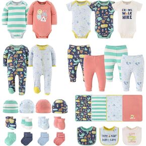 The Peanutshell Baby Layette Set for Boys, New Born Baby Essentials Must Haves, New Baby Boy Gifts 0-3 Months, 30 Pieces