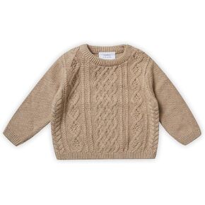 Stellou & friends 100% Cotton Unisex Cable Knit Sweater for Babies and Children Ages 0-6 Years